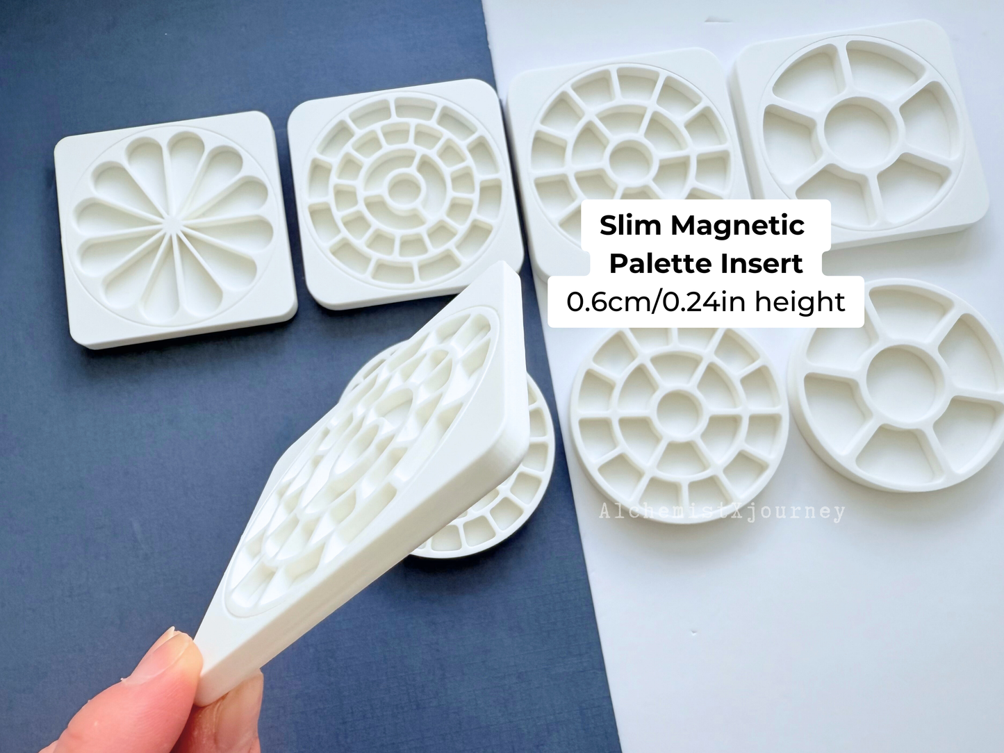 Slim Watercolor Palette Infinito AX25, Glazed Ceramic, Magnetic Base, Modular Palette