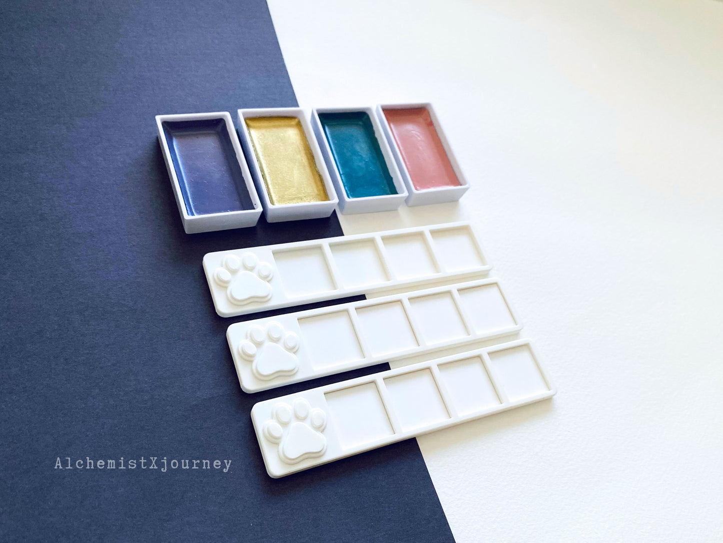 Cute Paw Mini Watercolor Mixing Tray, Glazed Ceramic Mixing Wells