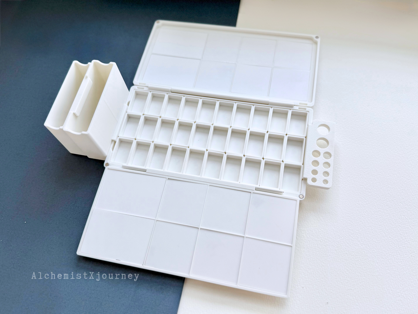 30 Full Pan Watercolor Palette AX14, Ceramic or Resin Tray, Magnetic Base