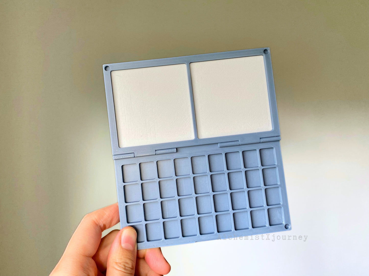 Travel Watercolor Palette 36-Grid, Glazed Ceramic Mixing Trays, Palette Only, AX2
