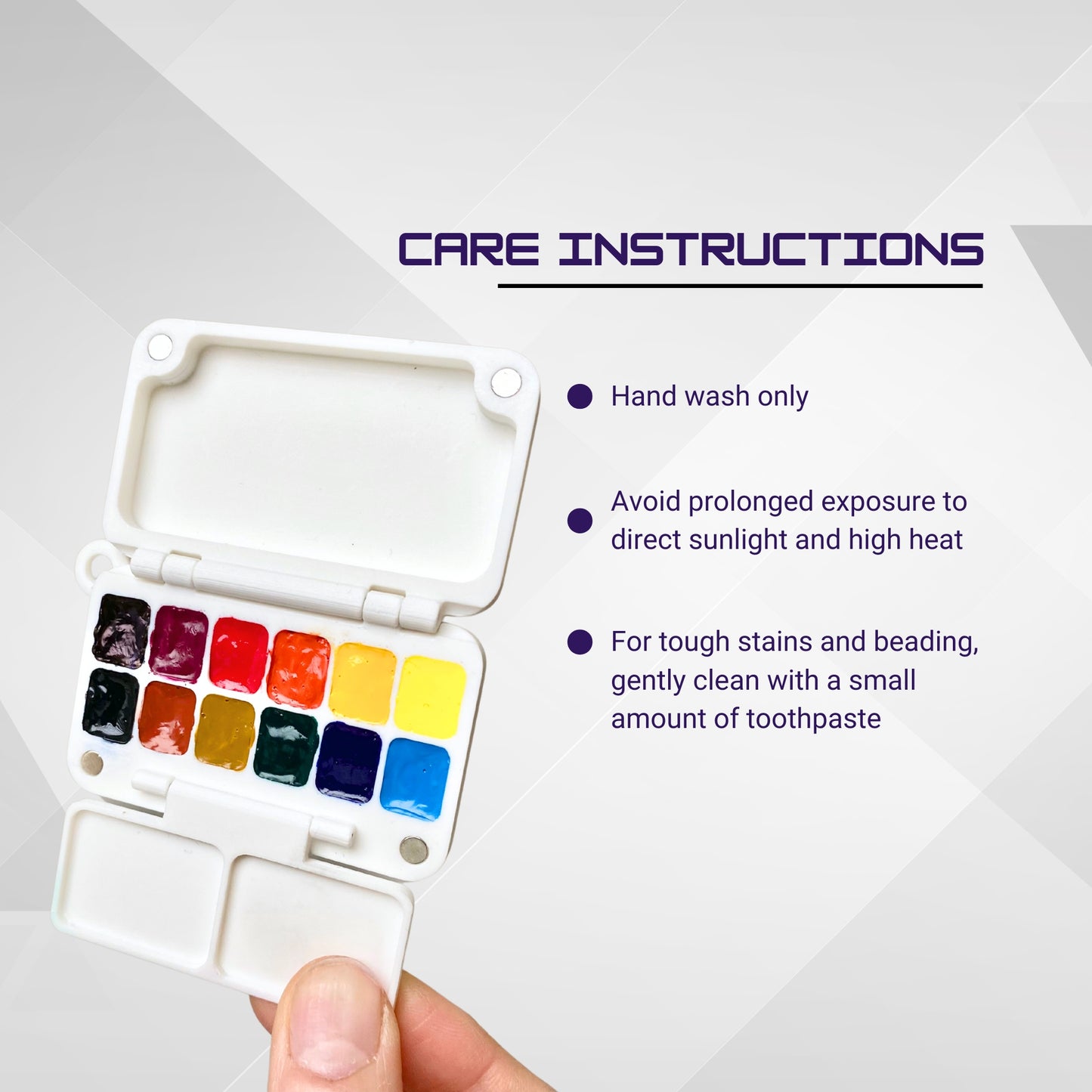 Mini Travel Watercolor Palette AX3, 12 Grid, Compact, Lightweight