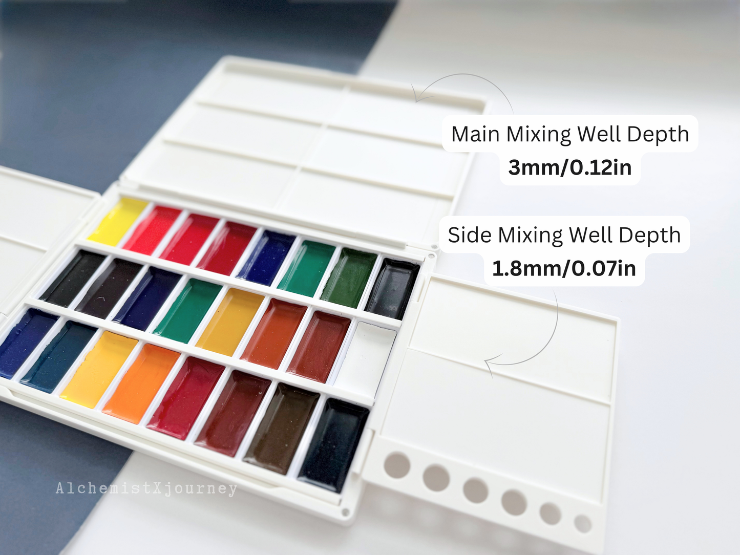 Kuretake 24 Pan Palette AX22, Deep Well, Glazed Ceramic, Removable Modular Grid