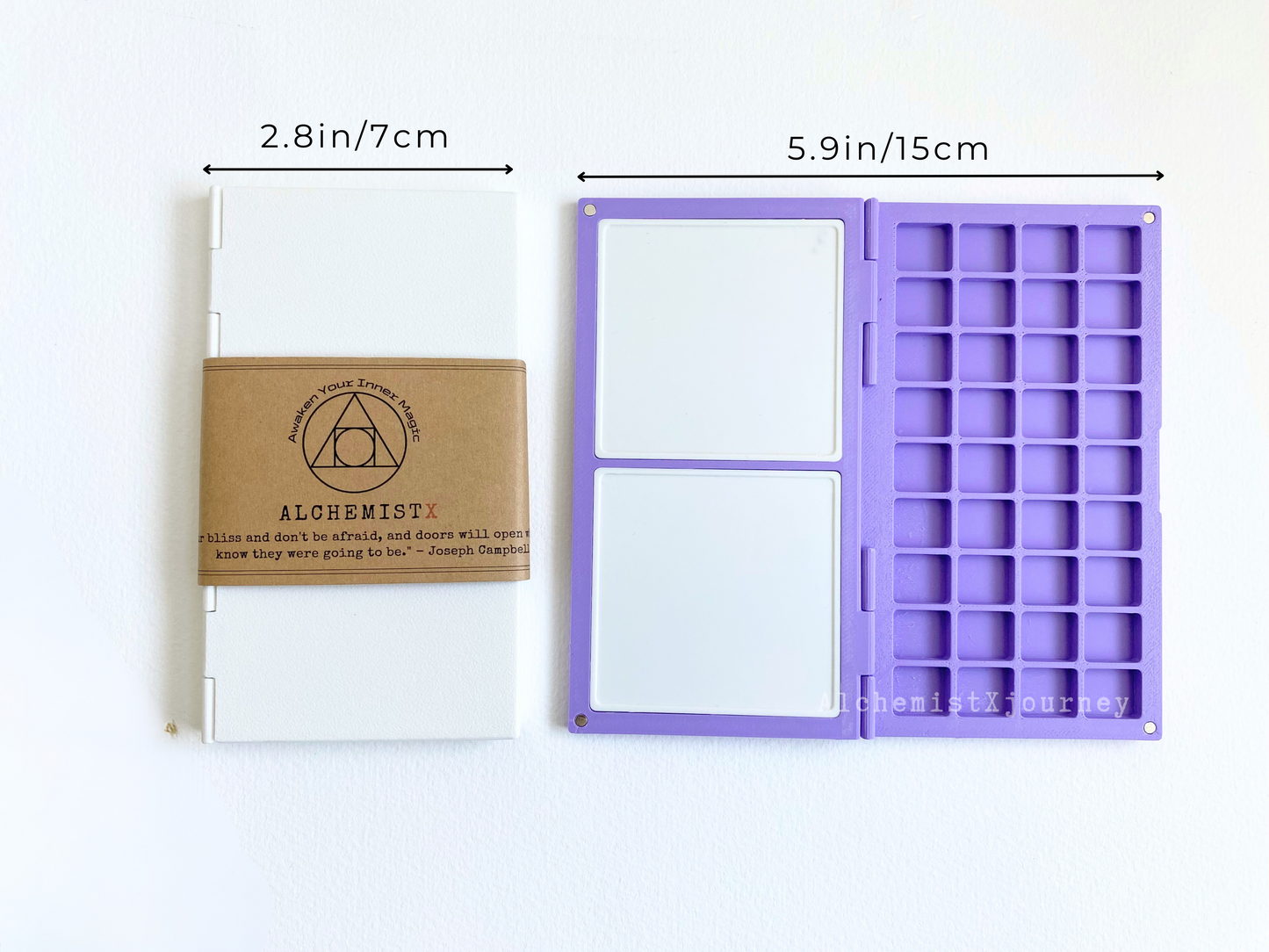 Travel Watercolor Palette 36-Grid, Glazed Ceramic Mixing Trays, Palette Only, AX2
