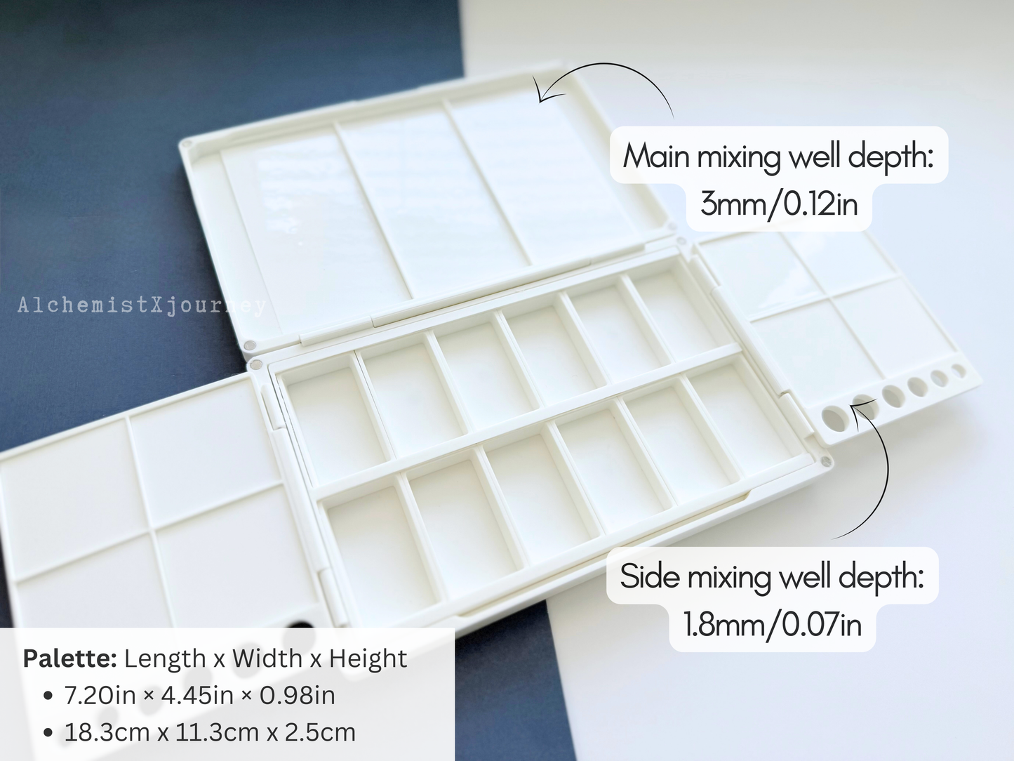 Kuretake 12 Pan Palette AX13, Deep Well, Glazed Ceramic, Removable Modular Grid