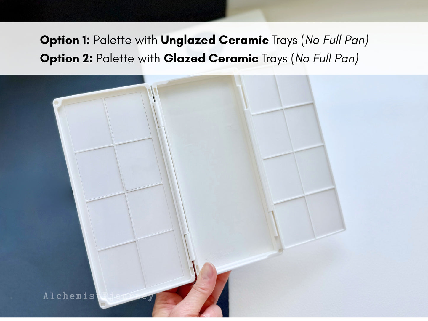 30 Full Pan Watercolor Palette AX14, Glazed Ceramic Mixing Tray, Magnetic Base