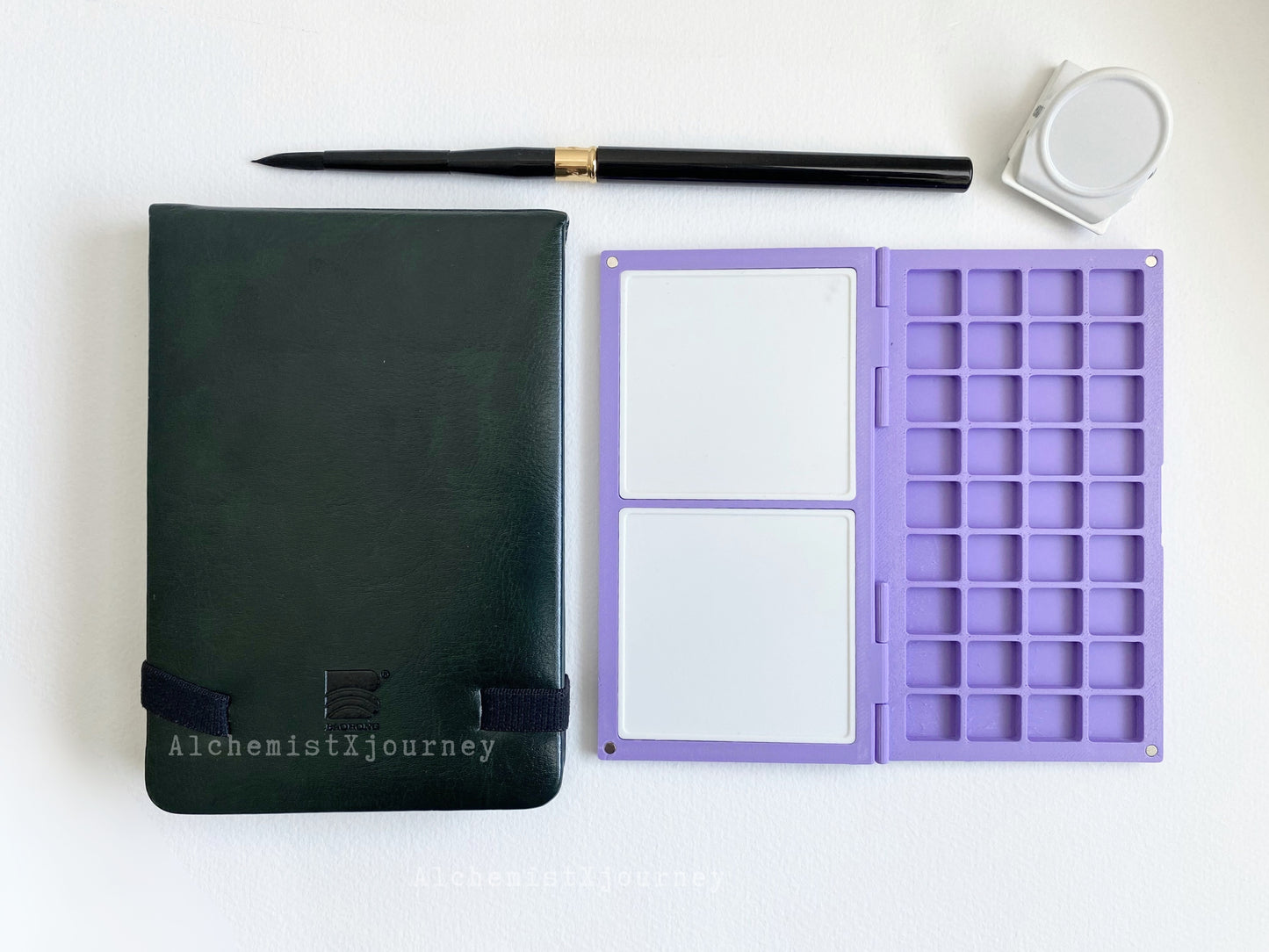 Travel Watercolor Palette 36-Grid, Glazed Ceramic Mixing Trays, Palette Only, AX2