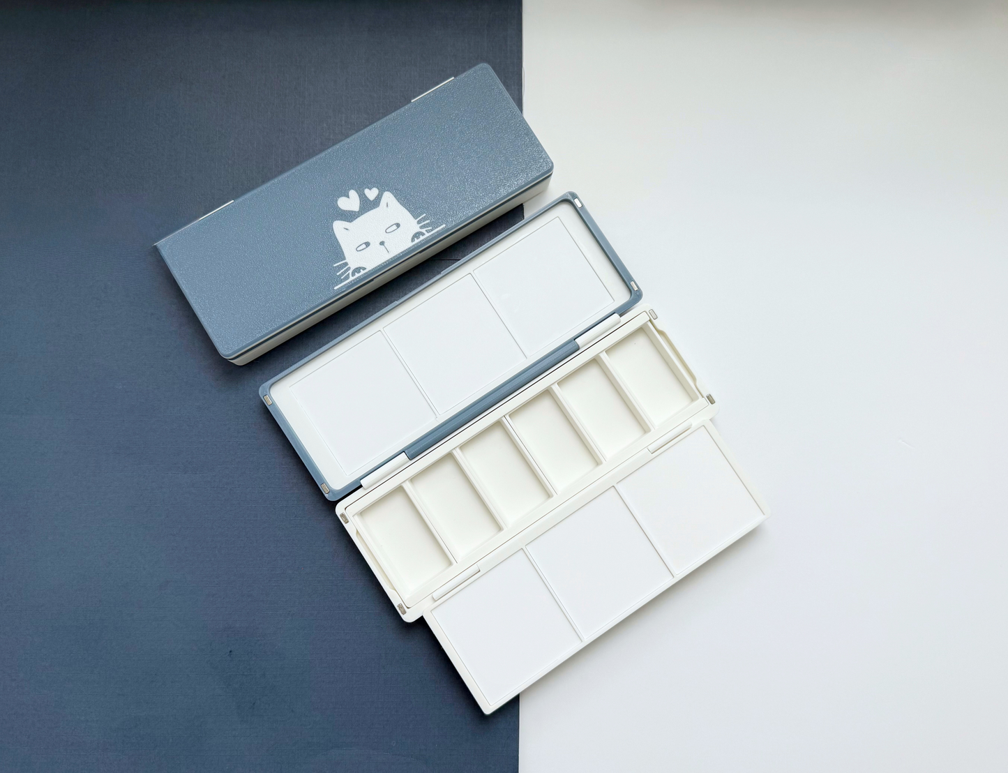 Kuretake 6 Pan Palette AX9, Glazed Ceramic Trays, Removable Modular Grid
