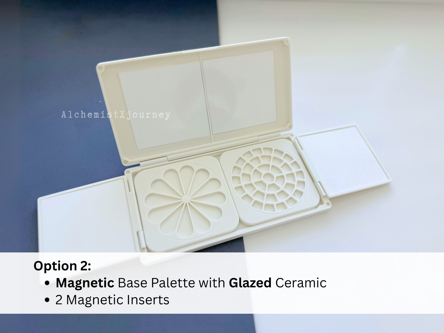 Slim Watercolor Palette Infinito AX25, Glazed Ceramic, Magnetic Base, Modular Palette