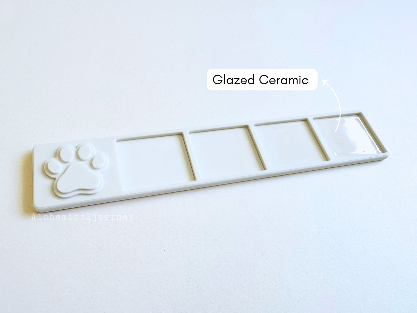 Cute Paw Mini Watercolor Mixing Tray, Glazed Ceramic Mixing Wells