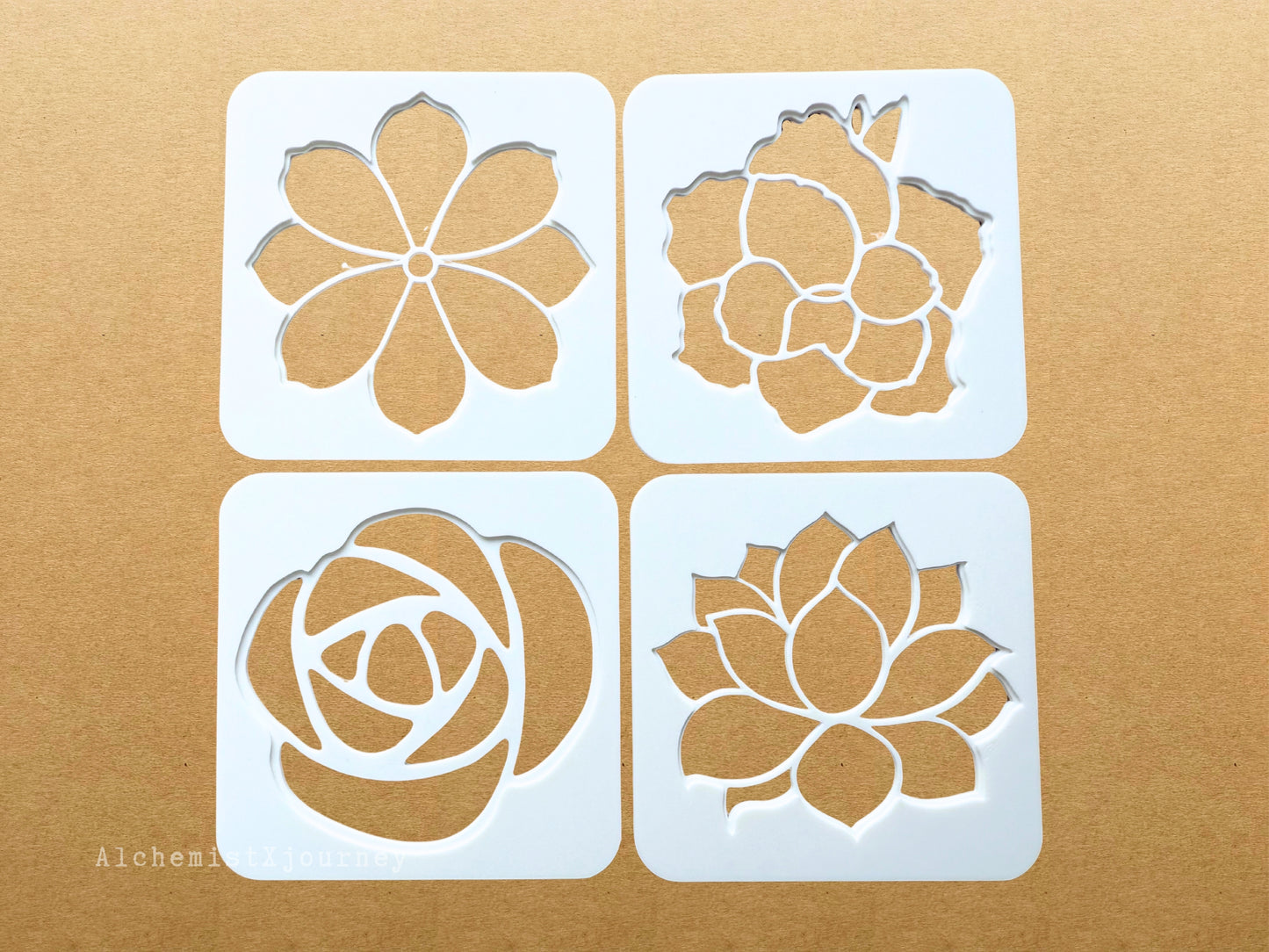 Watercolor Swatch Template, Floral Swatch Card Templates, Flower Stencil, Color Swatch Template