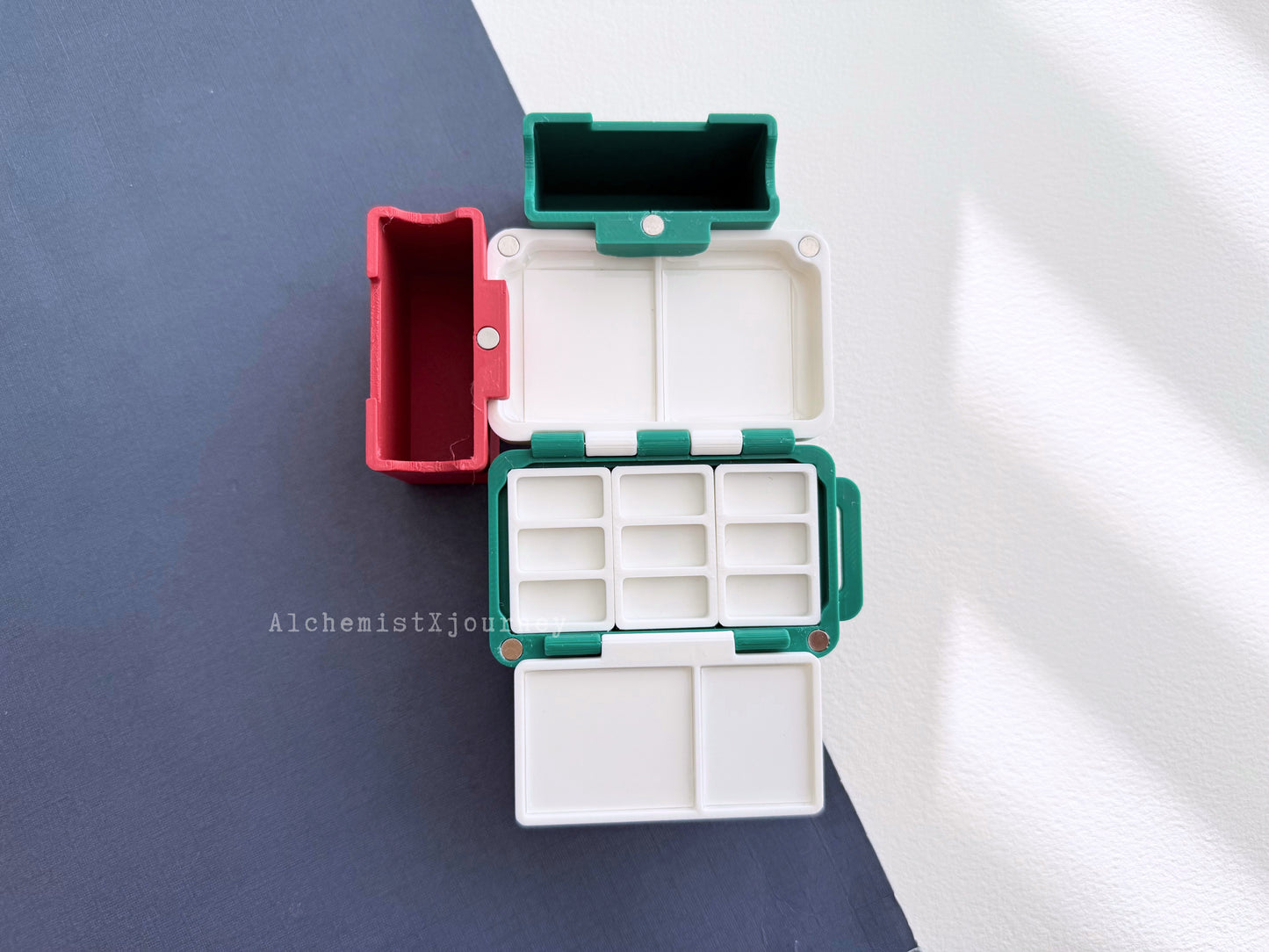 Pocket Travel Palette AX31, Glazed Ceramic, Magnetic Base