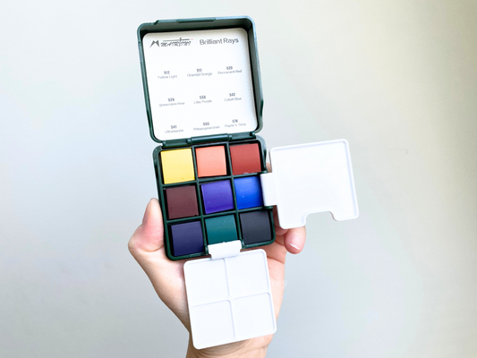 Mini Travel Watercolor Palette Set - Green