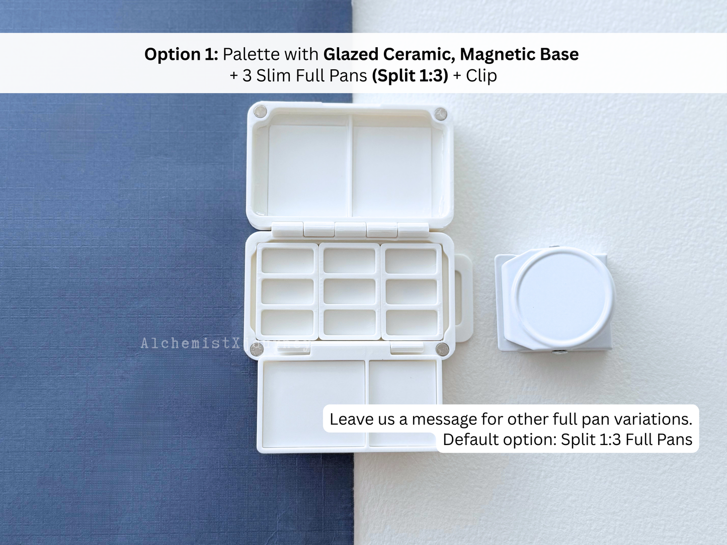 Pocket Travel Palette AX31, Glazed Ceramic, Magnetic Base