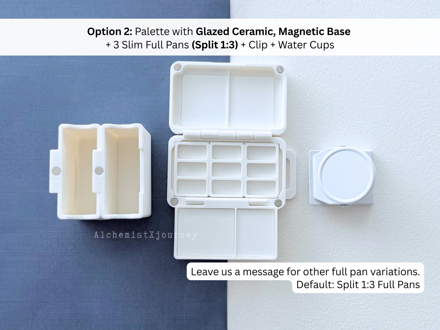 Pocket Travel Palette AX31, Glazed Ceramic, Magnetic Base