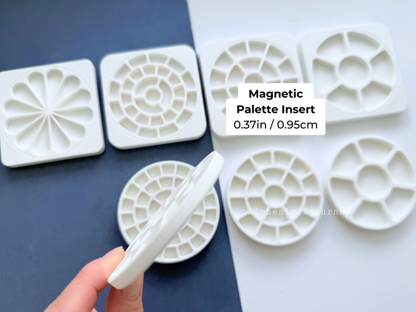 Watercolor Palette Infinito AX24, Glazed Ceramic, Magnetic Base, Modular Palette