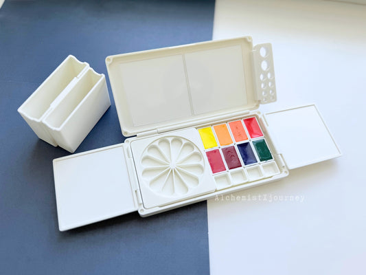 Watercolor Palette Infinito AX24, Glazed Ceramic, Magnetic Base, Modular Palette