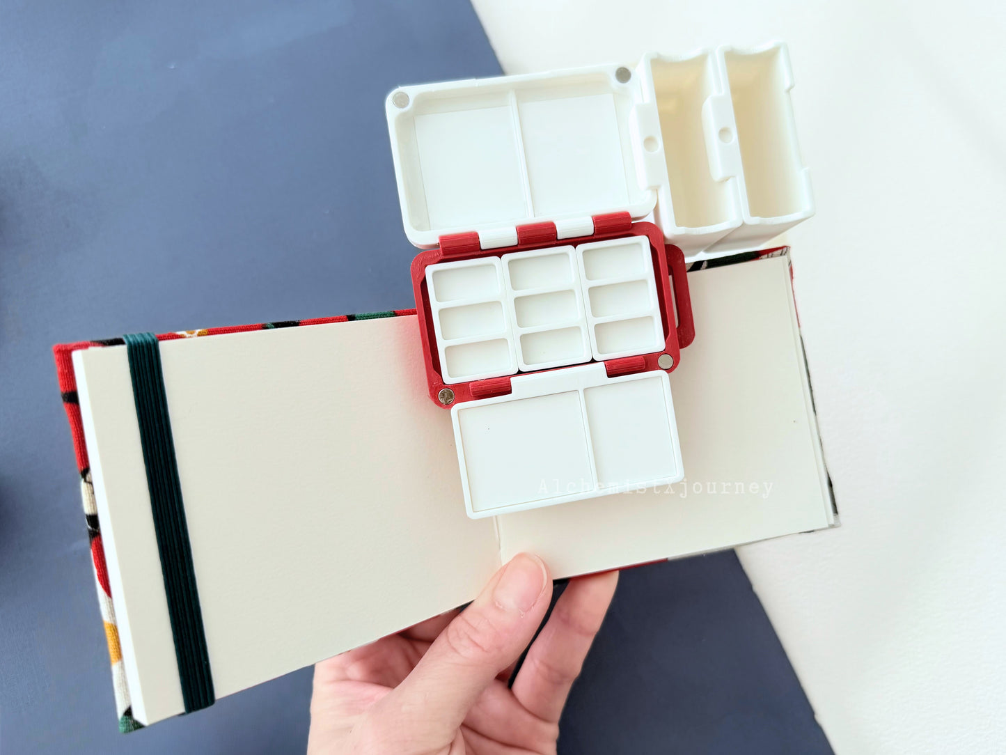 Pocket Travel Palette AX31, Glazed Ceramic, Magnetic Base