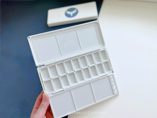 18 Full Pan Watercolor Palette AX19, Ceramic or Resin Tray, Magnetic Base