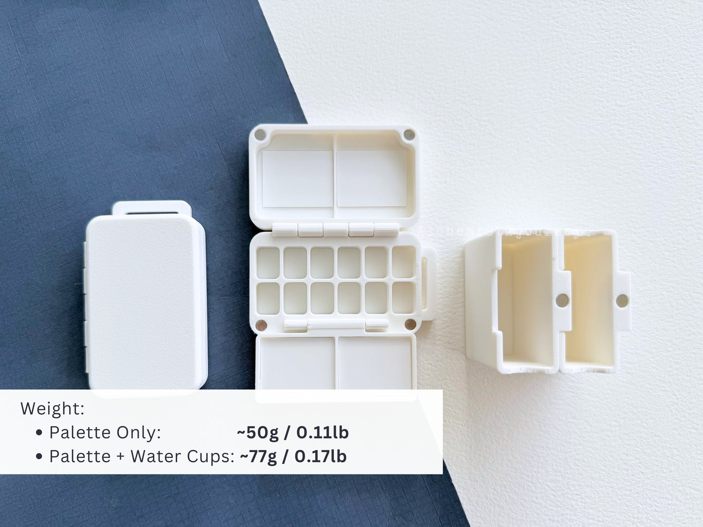 12-Grid Pocket Travel Palette AX31, Glazed Ceramic