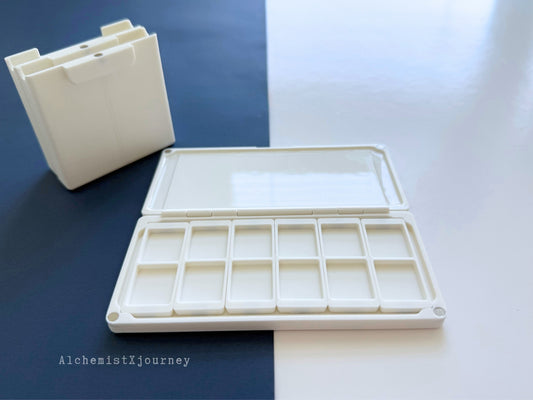Ultra Slim Watercolor Palette, Air Palette AX34, 1.1cm Thick, Glazed Ceramic