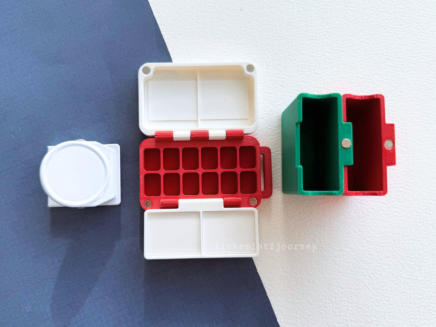 12-Grid Pocket Travel Palette AX31, Glazed Ceramic