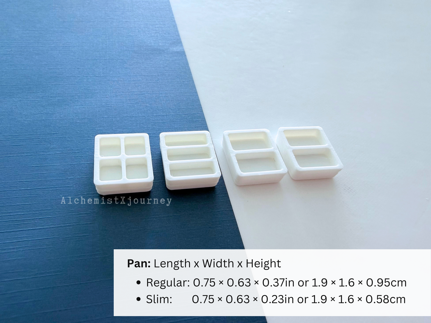 Slim Magnetic Half Pan Variations, Watercolor Pans