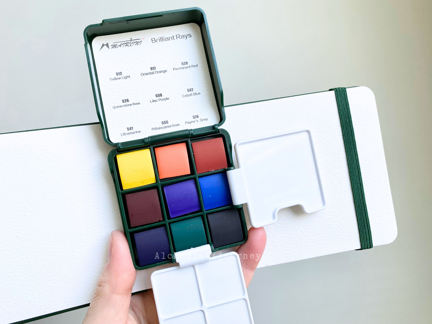 Mini Travel Watercolor Palette Set - Green