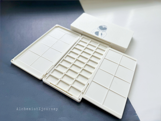30 Slim Full Pan Watercolor Palette AX21, Ceramic or Resin Tray, Magnetic Base