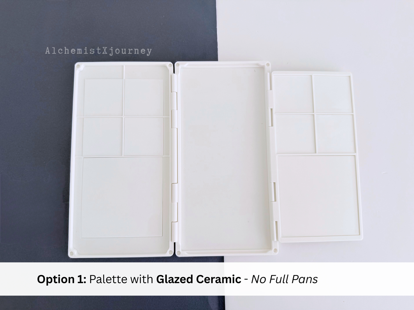 30 Slim Full Pan Watercolor Palette AX21, Glazed Ceramic, Magnetic Base