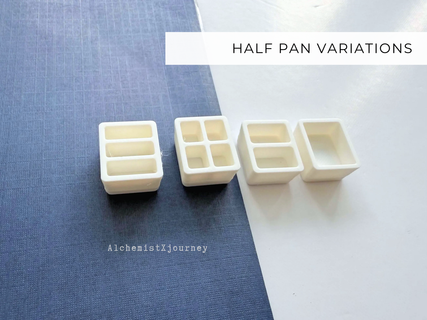 12 Half Pan Palette AX4, Glazed Ceramic Trays, Magnetic Base, Watercolor Travel Palette