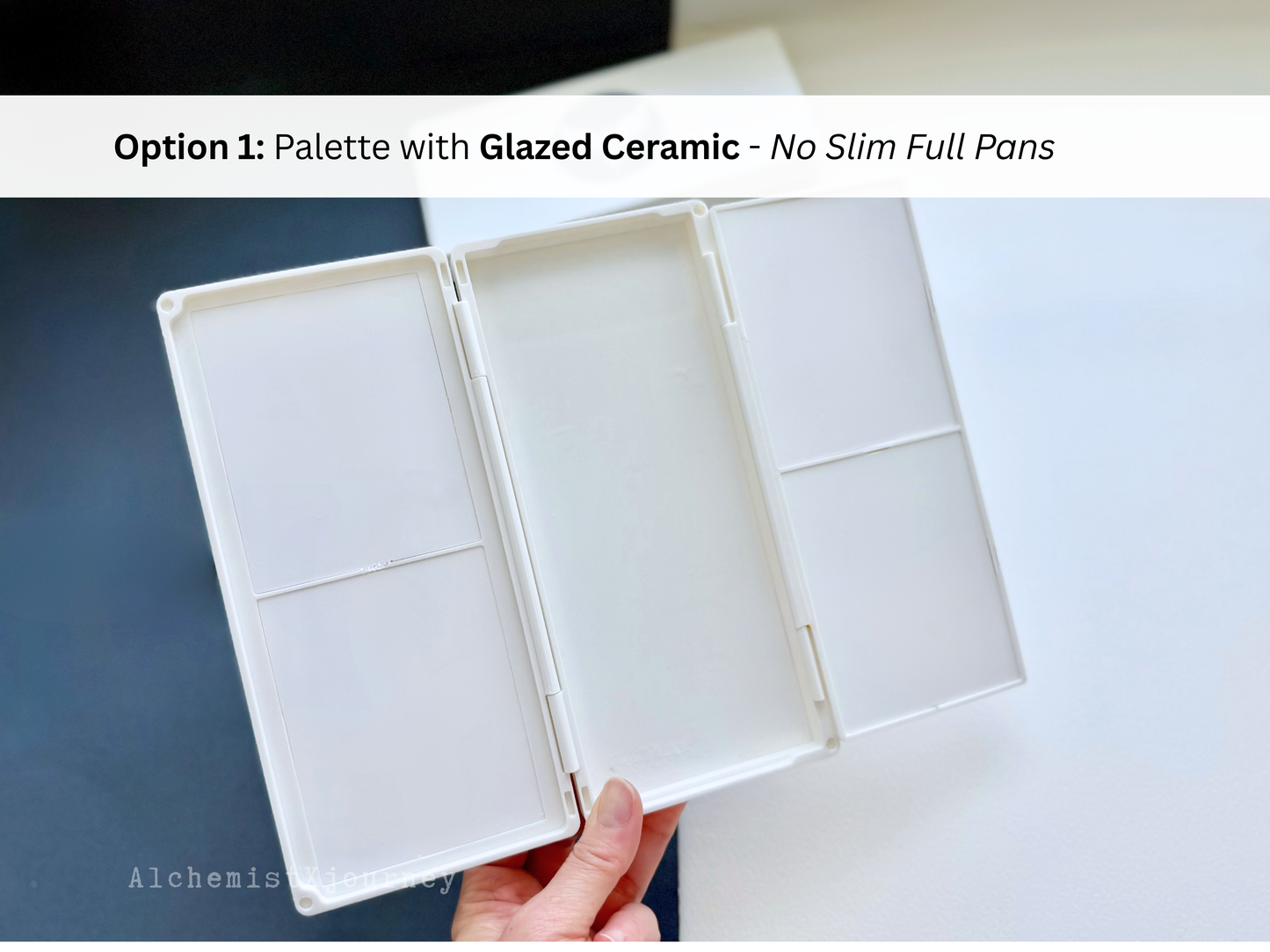 30 Slim Full Pan Watercolor Palette AX21, Glazed Ceramic, Magnetic Base