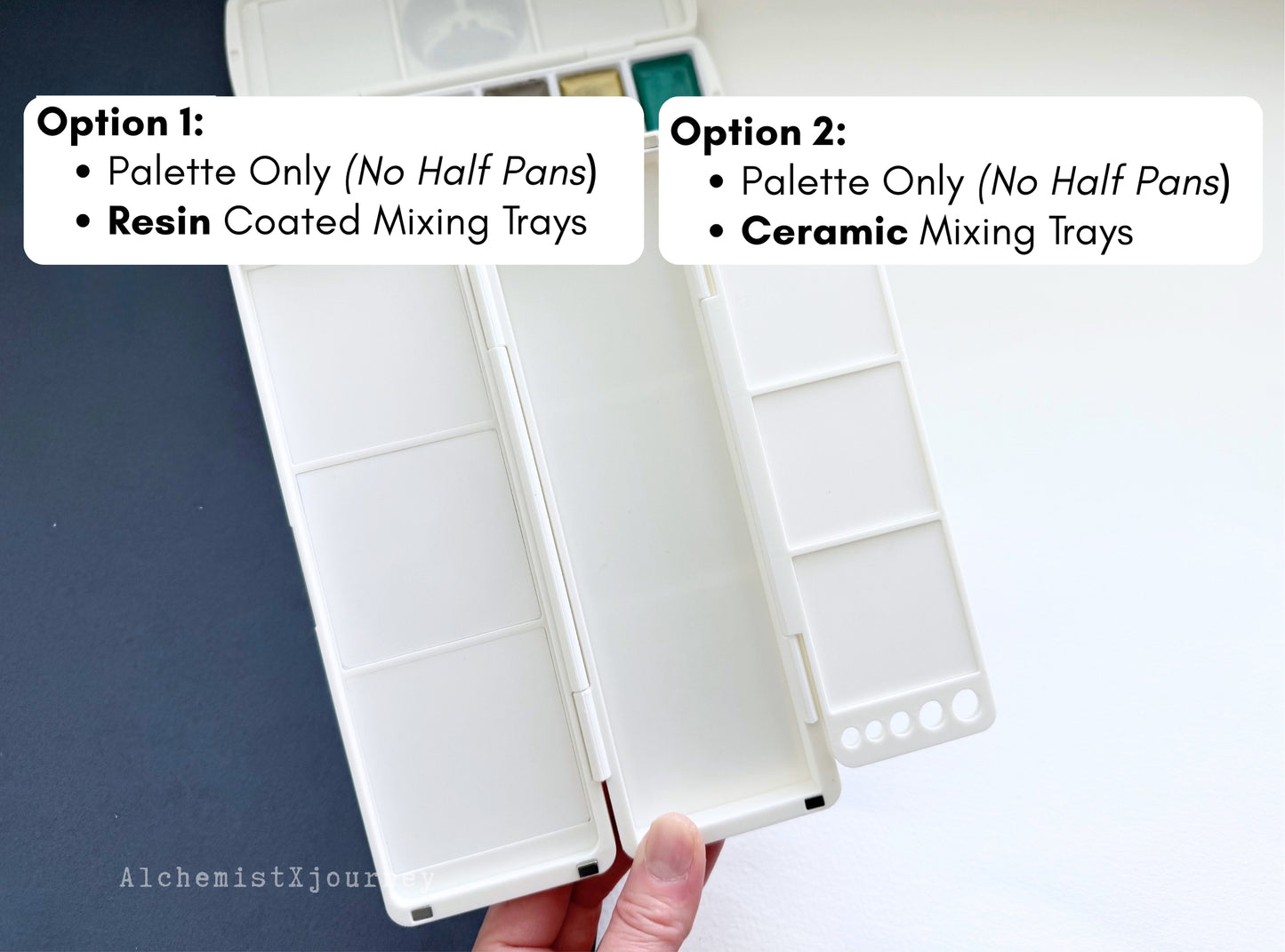 Kuretake 6 Pan Palette AX10, Magnetic Base, Ceramic or Resin Trays, Brush Holder