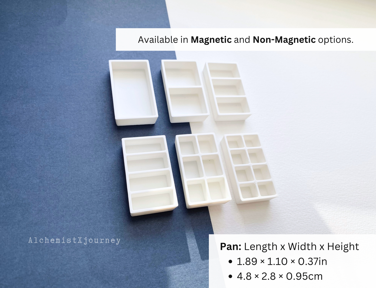 Kuretake 6 Pan Palette AX9, Glazed Ceramic Removable Modular Grid