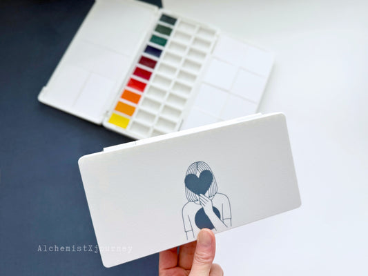 30 Full Pan Watercolor Palette AX14, Ceramic or Resin Tray, Magnetic Base