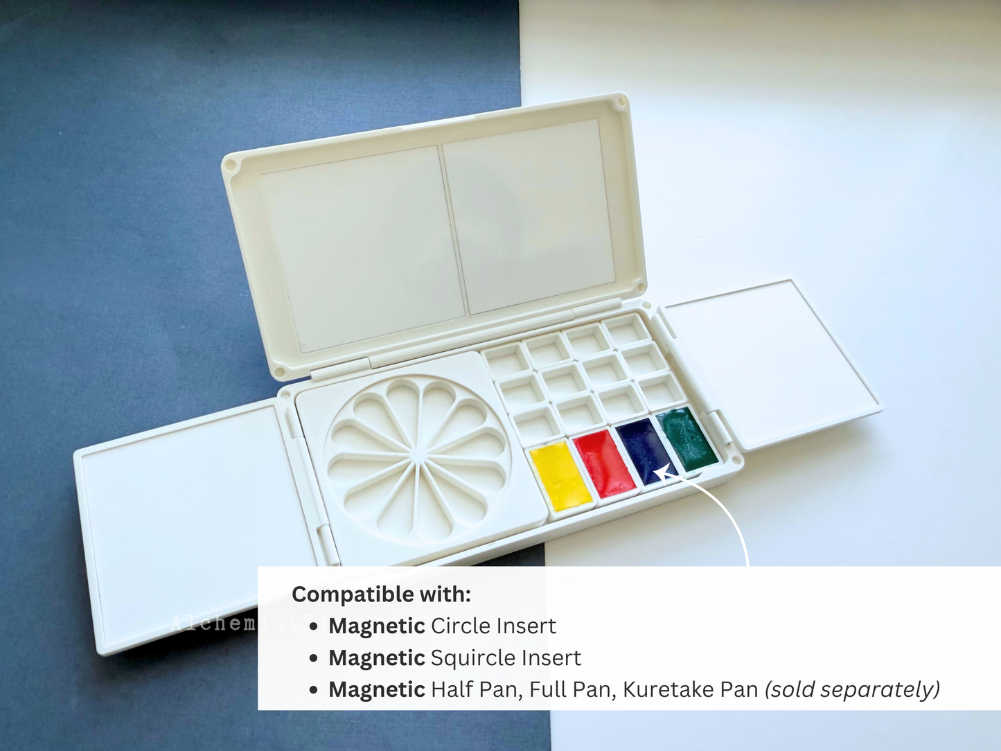 Watercolor Palette Infinito AX24, Glazed Ceramic, Magnetic Base, Modular Palette