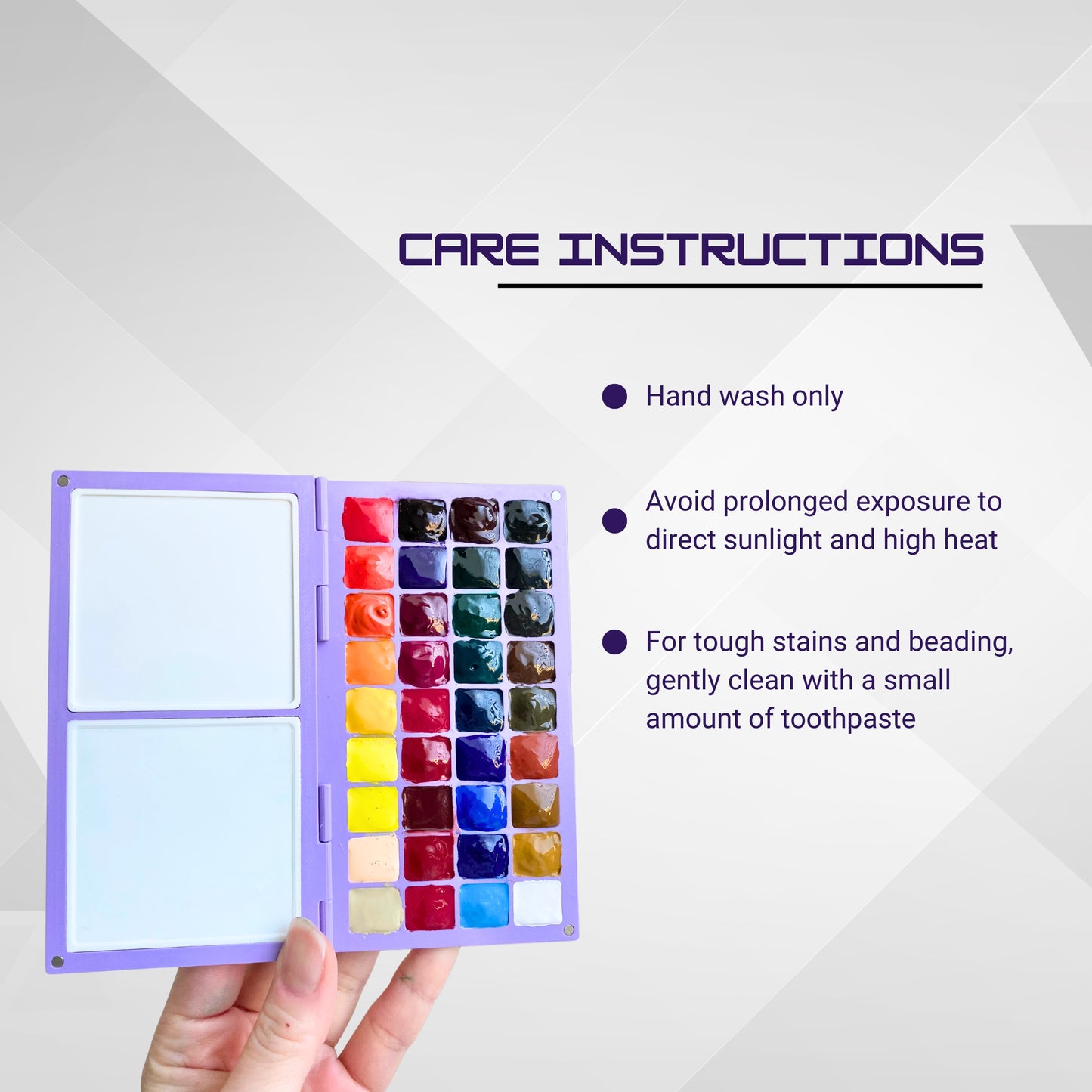 Travel Palette 36-Grid with Holbein Artist Watercolor, Ceramic Mixing Tray, AX2